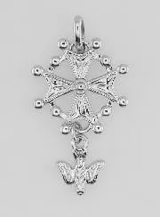 Hanger Hugenotenkruis Heilige Geest - Zilver