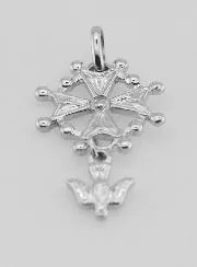 Hanger Hugenotenkruis Heilige Geest - Zilver