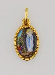 Medaillon met Gedraaide Rand 15mm - Onze Lieve Vrouw van Lourdes