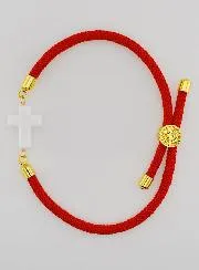 Religieuze Armband met Kruis - Rood