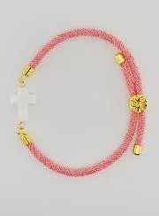 Religieuze Armband met Kruis - Roze