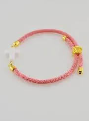 Religieuze Armband met Kruis - Roze