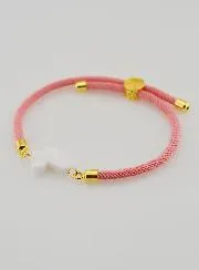 Religieuze Armband met Kruis - Roze