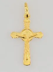 Vergulde Hanger Kruis van Sint Benedictus - 22mm