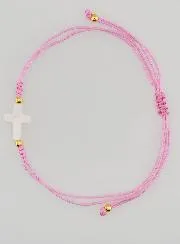 Armband met Kruis - Roze