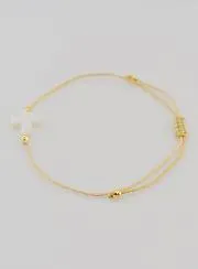 Armband met Kruis - beige