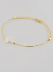 Armband met Kruis - beige