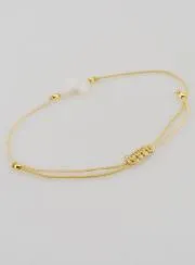 Armband met Kruis - beige