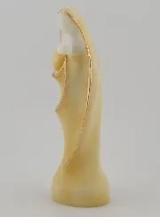 Beeld van de Maagd Maria met Kind van Beschilderd Albast - 12cm