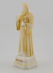 Beschilderd Albasten Beeldje van Sint Charbel - 12cm
