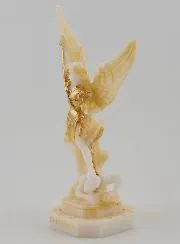 Beeld van Sint Michaël van Beschilderd Albast - 12cm