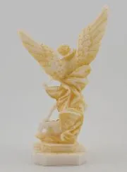 Beeld van Sint Michaël van Beschilderd Albast - 12cm