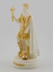 Beeldje Heilige Expeditus van Beschilderd Albast - 12cm