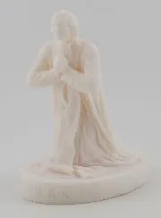 Beeldje van de Heilige Pastoor van Ars van Albast - 12cm