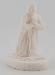 Beeldje van de Heilige Pastoor van Ars van Albast - 12cm