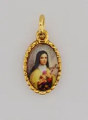 Medaillon met Gedraaide Rand 15mm - Heilige Theresia