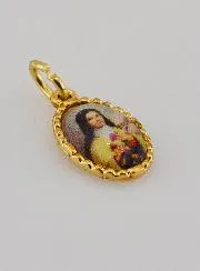 Medaillon met Gedraaide Rand 15mm - Heilige Theresia