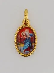 Medaillon met Gedraaide Rand 15mm - Heilige Christoffel
