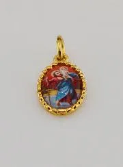 Medaillon met Gedraaide Rand 15mm - Heilige Christoffel