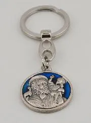 Sleutelhanger met Emaille Sint Christoffel