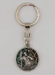 Sleutelhanger met Emaille Sint Christoffel