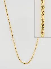 Goudkleurige Ketting met Gedraaide Schakels - 50cm