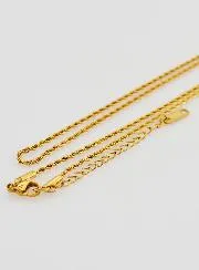 Goudkleurige Ketting met Gedraaide Schakels - 50cm