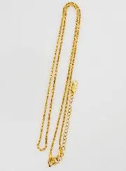 Goudkleurige Ketting met Gedraaide Schakels - 50cm