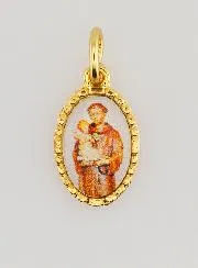 Medaillon met Gedraaide Rand 15mm - Heilige Antonius