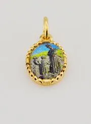 Medaillon met Gedraaide Rand 15mm - Onze-Lieve-Vrouw van La Salette