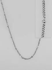 Zilverkleurige Ketting met Bolletjes met Gourmet Schakel - 50cm