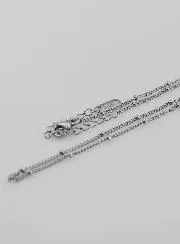 Zilverkleurige Ketting met Bolletjes met Gourmet Schakel - 50cm