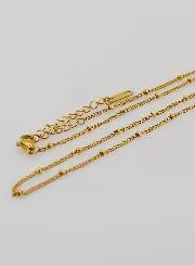 Goudkleurige Ketting met Bolletjes en Gourmet Schakels - 50cm
