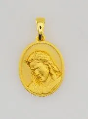 Zilveren Hanger Jezus Verguld met 18k Goud - 16mm