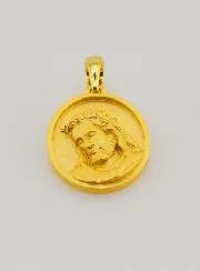 Zilveren Hanger Jezus Verguld met 18k Goud - 16mm