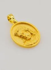 Zilveren Hanger Jezus Verguld met 18k Goud - 16mm
