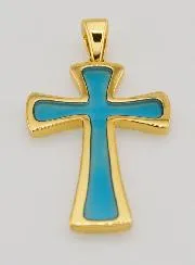 Hanger Kruis 4cm - Turkoois Blauw