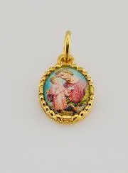 Medaillon met Gedraaide Rand 15mm - Sint Jozef
