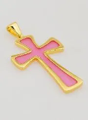 Hanger Kruis 4cm - Roze