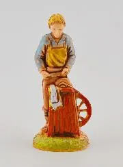 Kerststalfiguur Messenslijper - 6 cm