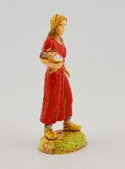 Kerststal Figuur Vrouw met Mand - 6 cm