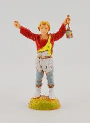 Kerststal Beeld Herder met Lantaarn - 6 cm
