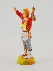 Kerststal Beeld Herder met Lantaarn - 6 cm