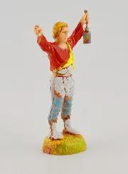 Kerststal Beeld Herder met Lantaarn - 6 cm