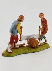 Kerststal Beeld Houthakkers - 6 cm