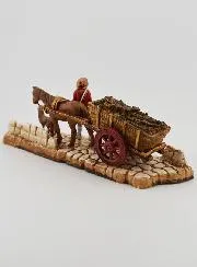 Kerststal Beeld Houthakker met Kar - Hoogte 6 cm