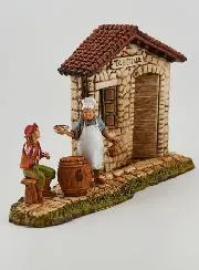Kerststal Beeld Herberg met Waard en Klant