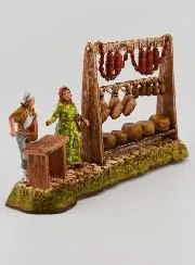 Kerststal Beeld - Slager en zijn Kraam - 6cm