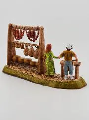 Kerststal Beeld - Slager en zijn Kraam - 6cm