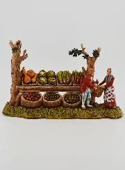 Kerststal Beeld Groenteboer en zijn Kraam - 6 cm